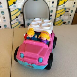 Fisherprice Pink and Blue Toy Car with Figures